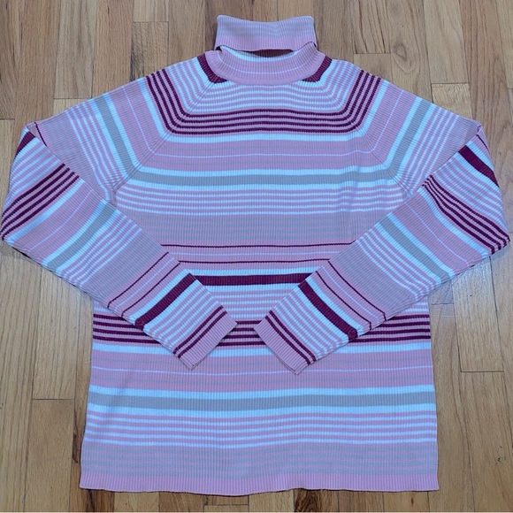 St. John’s Bay NWT Striped Turtleneck Y2K Long Sleeve Top - Picture 1 of 3